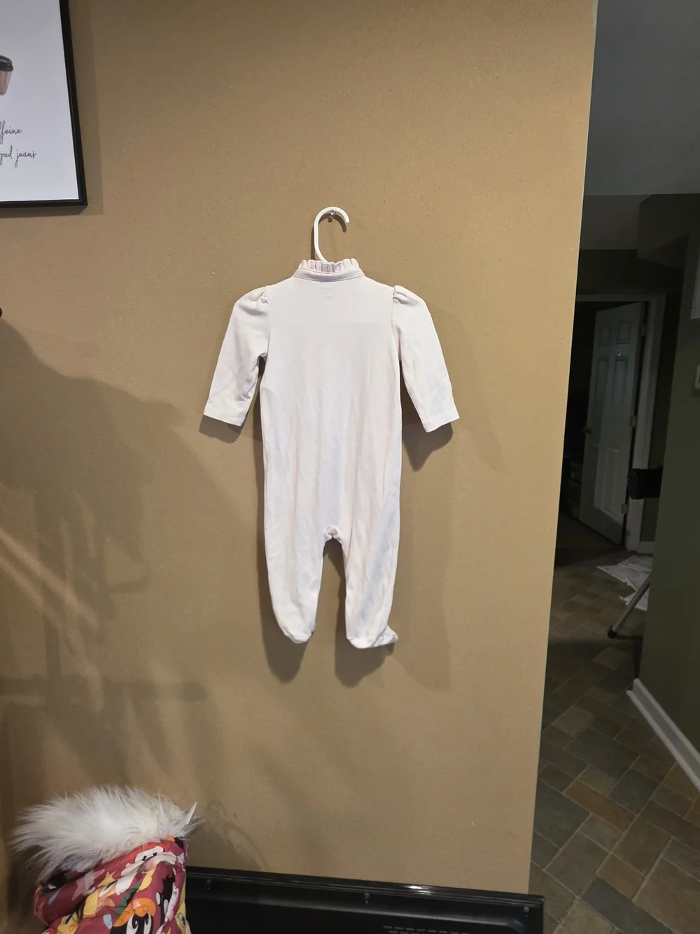 Classic Light Pink Baby One-Piece with Teddy Embroidery